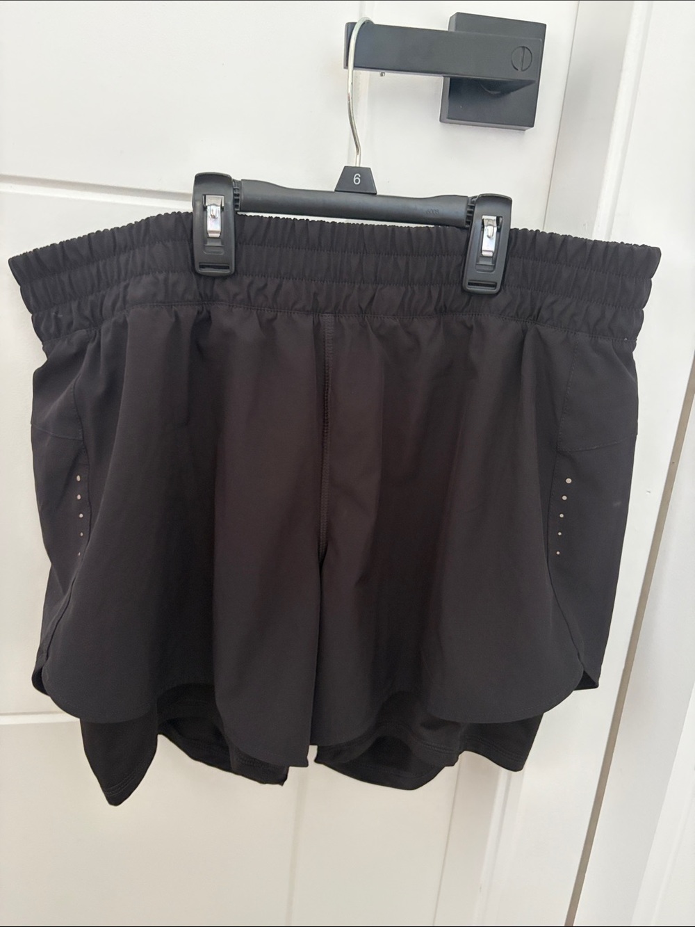 Avia Black Women’s Athletic Shorts with Layered Skort Look